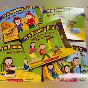 Scholastic I'm Reading Now! Beginning Reader Colourful Kids Book Collection x5